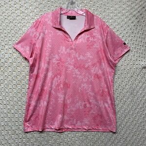 Yatta Golf Womens Top Shirt 3XL Pink Camo Polo Performance Moisture Wicking